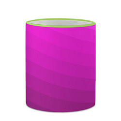 Кружка 3D Розовый неоновый полосатый узор Pink neon, цвет: 3D-светло-зеленый кант — фото 2