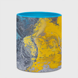 Кружка 3D Извержение Красок, цвет: 3D-белый + небесно-голубой — фото 2
