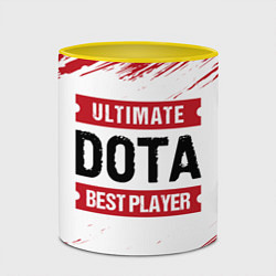 Кружка 3D Dota: красные таблички Best Player и Ultimate, цвет: 3D-белый + желтый — фото 2