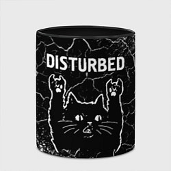 Кружка 3D Группа Disturbed и Рок Кот, цвет: 3D-белый + черный — фото 2