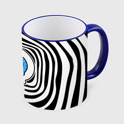 Кружка 3D Глаз-психоделика, цвет: 3D-синий кант