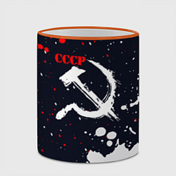 Кружка 3D СОВЕТСКИЙ СОЮЗ - СЕРП И МОЛОТ - КРАСКА, цвет: 3D-оранжевый кант — фото 2