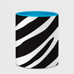 Кружка 3D Анималистичный рисунок зебра, цвет: 3D-белый + небесно-голубой — фото 2