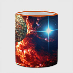 Кружка 3D Яркая звезда в космическом пространстве, цвет: 3D-оранжевый кант — фото 2