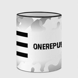 Кружка 3D OneRepublic Glitch на светлом фоне, цвет: 3D-черный кант — фото 2
