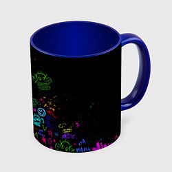 Кружка 3D League Of Legends неон - Arcane logo, цвет: 3D-белый + синий