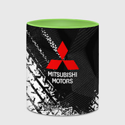 Кружка 3D Mitsubishi - След протектора, цвет: 3D-белый + светло-зеленый — фото 2