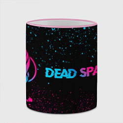 Кружка 3D Dead Space - neon gradient: надпись и символ, цвет: 3D-розовый кант — фото 2