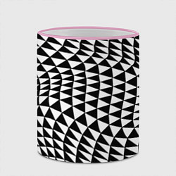 Кружка 3D Геометрический паттерн - минимализм, цвет: 3D-розовый кант — фото 2