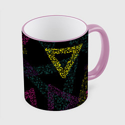Кружка 3D Кружки в треугольниках, цвет: 3D-розовый кант