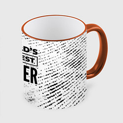 Кружка 3D Worlds okayest driver - white, цвет: 3D-оранжевый кант