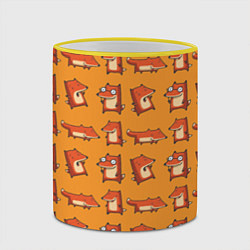 Кружка 3D Лисички - такие лисички, цвет: 3D-желтый кант — фото 2