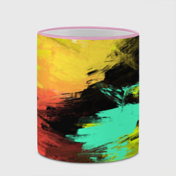 Кружка 3D Яркий красочный гранж, цвет: 3D-розовый кант — фото 2