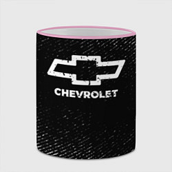 Кружка 3D Chevrolet с потертостями на темном фоне, цвет: 3D-розовый кант — фото 2