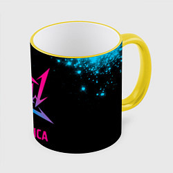 Кружка 3D Metallica - neon gradient, цвет: 3D-желтый кант