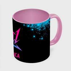 Кружка 3D Metallica - neon gradient, цвет: 3D-белый + розовый