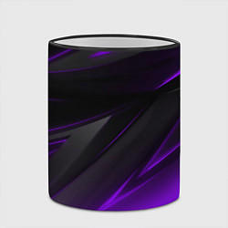 Кружка 3D Черно-фиолетовая геометрическая абстракция, цвет: 3D-черный кант — фото 2