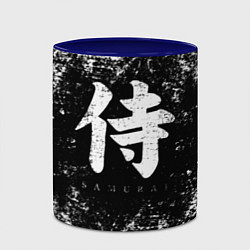 Кружка 3D Иероглиф samurai, цвет: 3D-белый + синий — фото 2