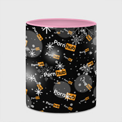 Кружка 3D Надписи Porn Hub - снежинки, цвет: 3D-белый + розовый — фото 2