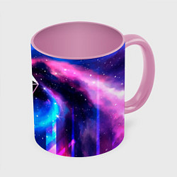 Кружка 3D No Mans Sky неоновый космос, цвет: 3D-белый + розовый