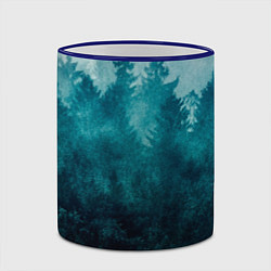 Кружка 3D Темный хвойный лес, цвет: 3D-синий кант — фото 2