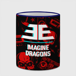 Кружка 3D Imagine Dragons rock glitch, цвет: 3D-синий кант — фото 2