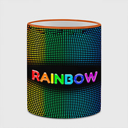 Кружка 3D Радужные точки - Rainbow, цвет: 3D-оранжевый кант — фото 2