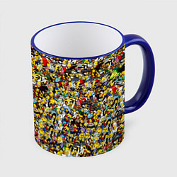 Кружка 3D Симпсоны все Герои, цвет: 3D-синий кант