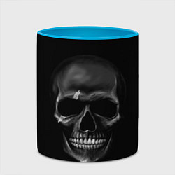 Кружка 3D Карбоновый череп, цвет: 3D-белый + небесно-голубой — фото 2