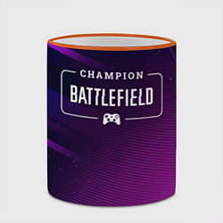 Кружка 3D Battlefield gaming champion: рамка с лого и джойст, цвет: 3D-оранжевый кант — фото 2