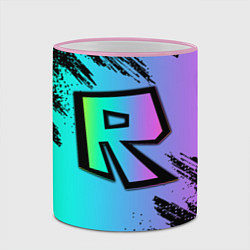 Кружка 3D Roblox neon logo, цвет: 3D-розовый кант — фото 2