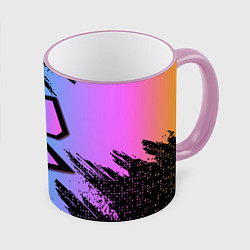 Кружка 3D Roblox neon logo, цвет: 3D-розовый кант
