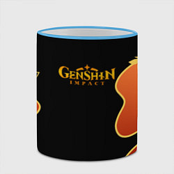 Кружка 3D Кимоно Кадзухи - осенняя листва, цвет: 3D-небесно-голубой кант — фото 2