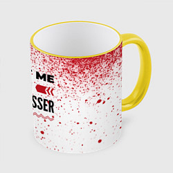 Кружка 3D Trust me Im hairdresser white, цвет: 3D-желтый кант