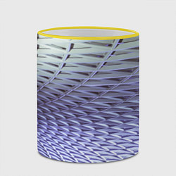 Кружка 3D Ребристая абстрактная поверхность, цвет: 3D-желтый кант — фото 2