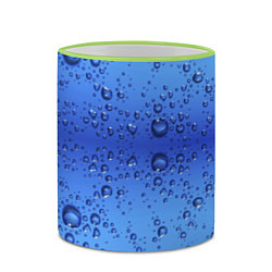 Кружка 3D Капли воды - текстура, цвет: 3D-светло-зеленый кант — фото 2