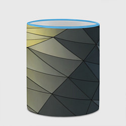 Кружка 3D Абстрактная сетка из множества фигур, цвет: 3D-небесно-голубой кант — фото 2