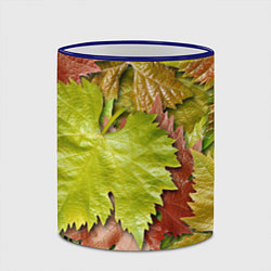 Кружка 3D Осенние листья клёна - паттерн, цвет: 3D-синий кант — фото 2