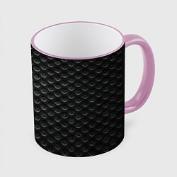 Кружка 3D Карбоновые соты текстура, цвет: 3D-розовый кант