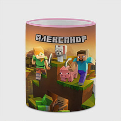 Кружка 3D Александр Minecraft, цвет: 3D-розовый кант — фото 2