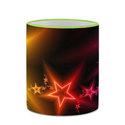 Кружка 3D Звёзды с неоновым свечением, цвет: 3D-светло-зеленый кант — фото 2