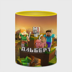 Кружка 3D Альберт Minecraft, цвет: 3D-белый + желтый — фото 2