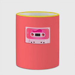Кружка 3D BTS cassette, цвет: 3D-желтый кант — фото 2