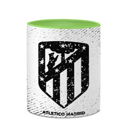 Кружка 3D Atletico Madrid с потертостями на светлом фоне, цвет: 3D-белый + светло-зеленый — фото 2