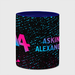 Кружка 3D Asking Alexandria - neon gradient: надпись и симво, цвет: 3D-белый + синий — фото 2