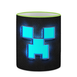 Кружка 3D Minecraft Creeper - neon, цвет: 3D-светло-зеленый кант — фото 2