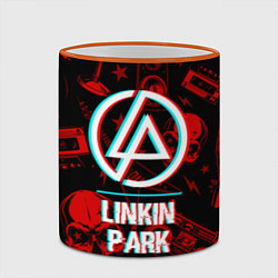 Кружка 3D Linkin Park rock glitch, цвет: 3D-оранжевый кант — фото 2