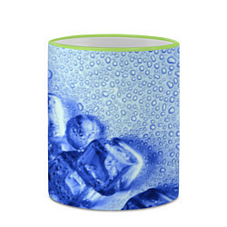 Кружка 3D Кубики льда и капли воды, цвет: 3D-светло-зеленый кант — фото 2