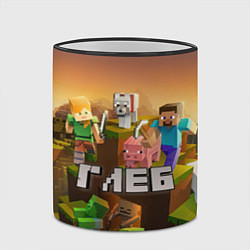 Кружка 3D Глеб Minecraft, цвет: 3D-черный кант — фото 2