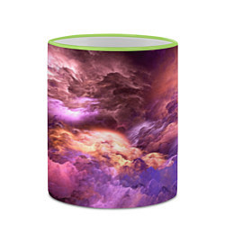 Кружка 3D Необычное фиолетовое облако, цвет: 3D-светло-зеленый кант — фото 2
